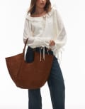[AllSaints] AllSaints Ara suede tote in cognac brown One Size Cognac brown