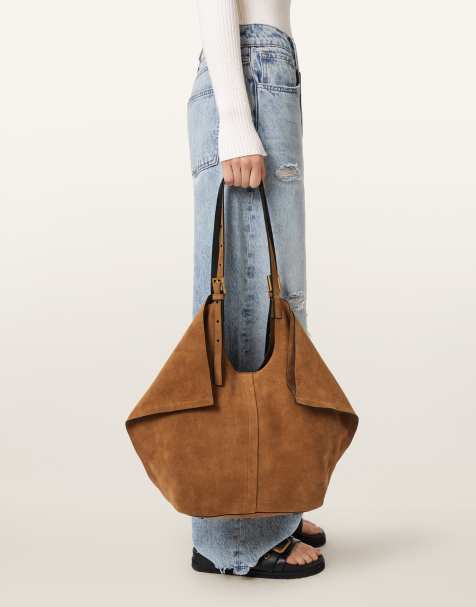 AllSaints - Ara - Tote tas van suède en leer in bruin - view 1