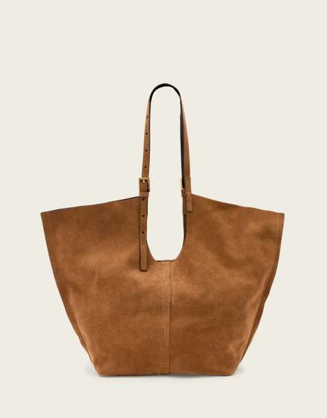 AllSaints – Ara – Tragetasche aus Wildleder in Braun - view 1