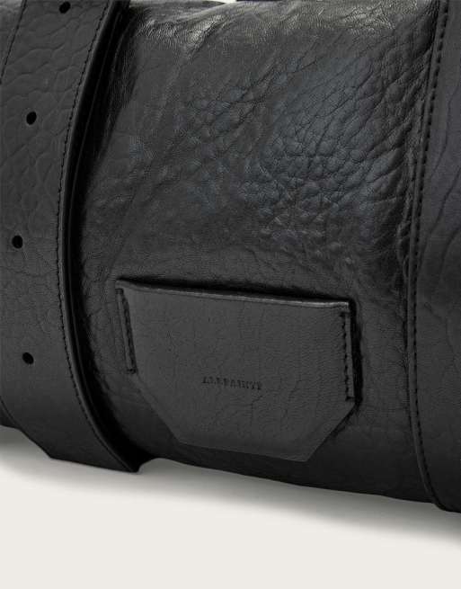 AllSaints - Ares - Bolso de hombro negro y plateado granulado, 3 de 6