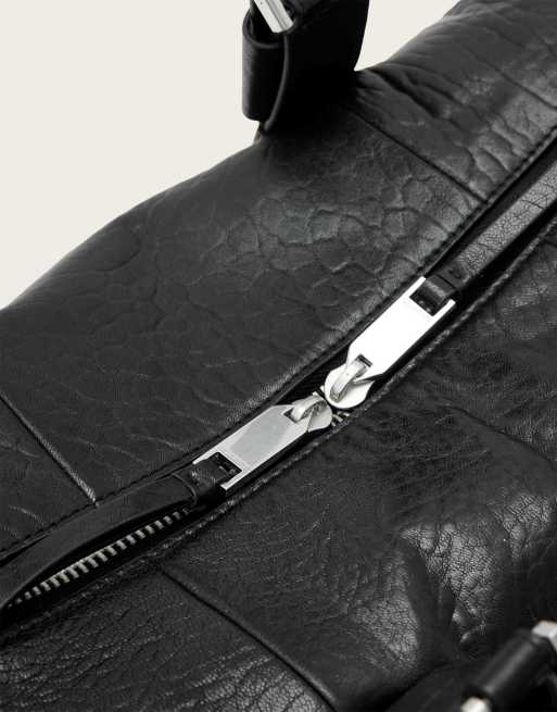 AllSaints - Ares - Bolso de hombro negro y plateado granulado, 5 de 6