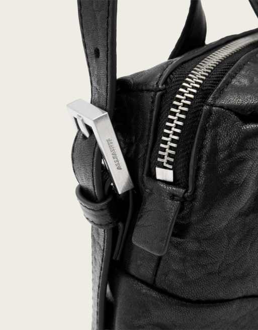 AllSaints Ares g compacte crossbodytas in zwart/zilver, 5 van 6