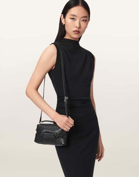 AllSaints - Ares - Micro crossbodytas in zwart en zilver - view 1
