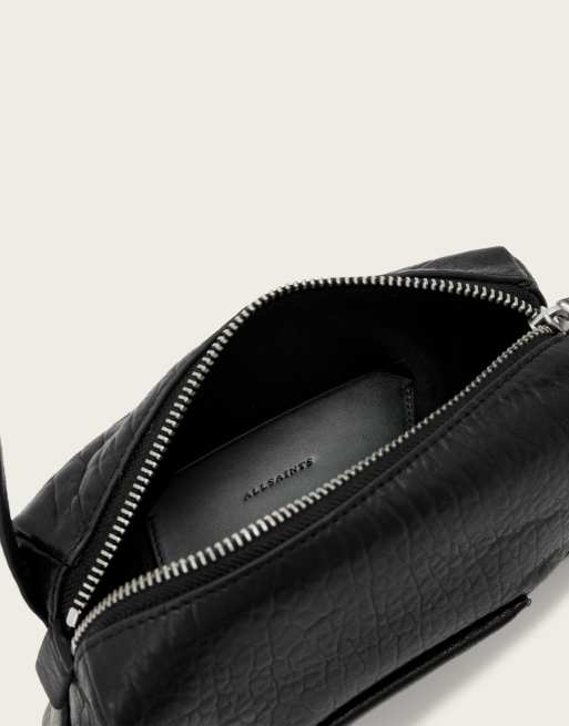 AllSaints - Ares - Micro crossbodytas in zwart en zilver, 2 van 6