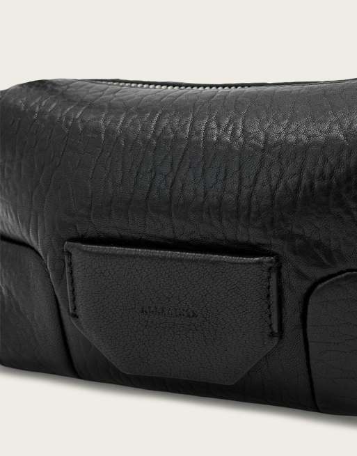 AllSaints - Ares - Micro crossbodytas in zwart en zilver, 3 van 6