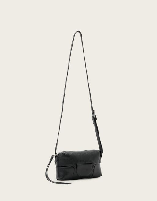 AllSaints - Ares - Micro crossbodytas in zwart en zilver, 4 van 6