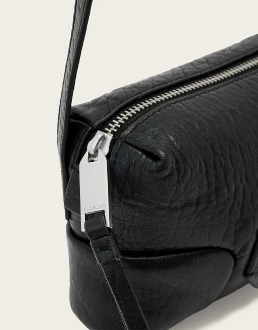 AllSaints - Ares - Micro crossbodytas in zwart en zilver, 5 van 6