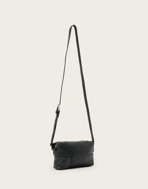 AllSaints - Ares - Micro crossbodytas in zwart en zilver, 6 van 6