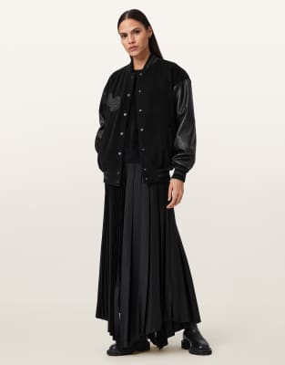 AllSaints - Argon - College-Jacke in Schwarz