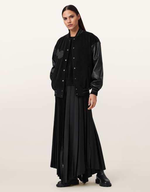 AllSaints – Argon – College-Jacke in Schwarz