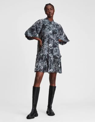 AllSaints arila grizedale mini dress in gray - Click1Get2 Sale