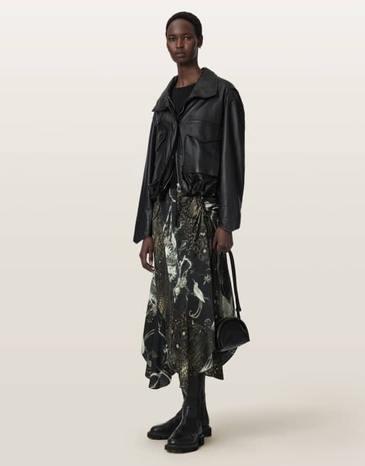 AllSaints - Arleen - Falda verde claro estampado, 3 de 7