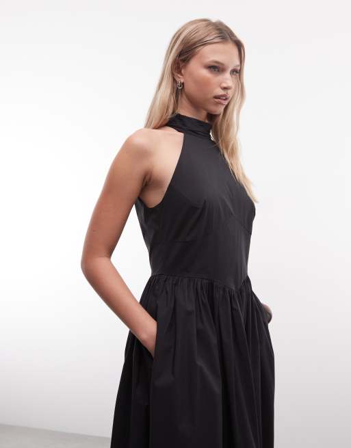 AllSaints Arora halterneck backless maxi dress in black, 2 of 4