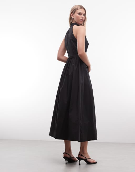 AllSaints - Arora - Vestito lungo allacciato al collo nero con schiena scoperta, 4 di 4