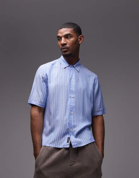 Allsaints arran shirt in areo blue