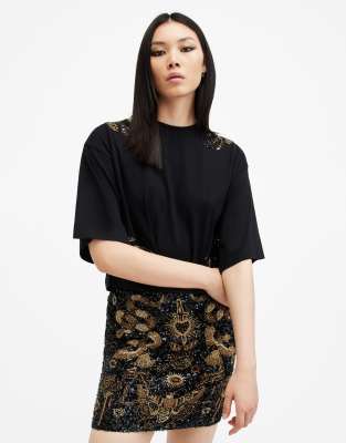 AllSaints Artia tee in black