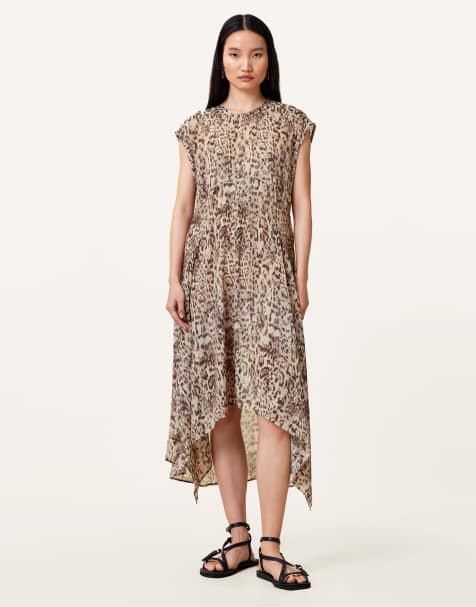 AllSaints – Arwen – Kleid in Evia-Sandweiß - view 1