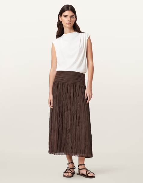AllSaints – Asal – Maxirock in Bitter Brown - view 1