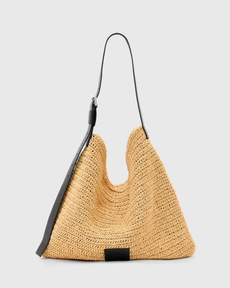 Allsaints asha paper shldr bag in natural - view 1