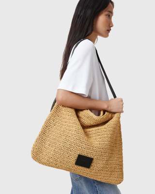 Shop Allsaints Asha Paper Straw Shoulder Bag