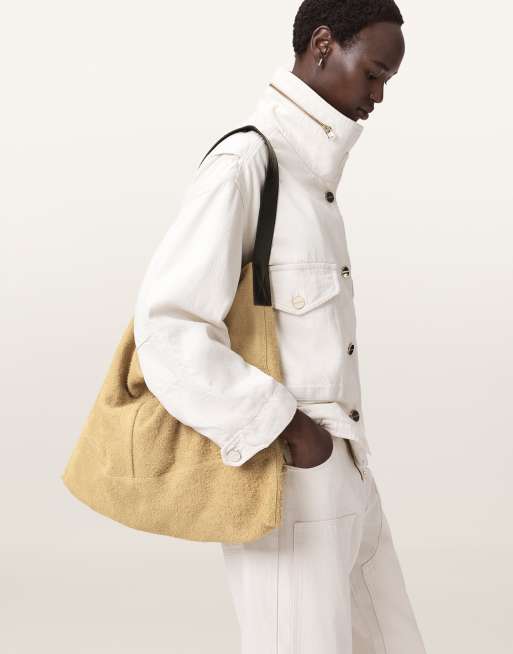 AllSaints - Asha - Sac porté épaule en daim - Blanc Sahara, 2 de 4