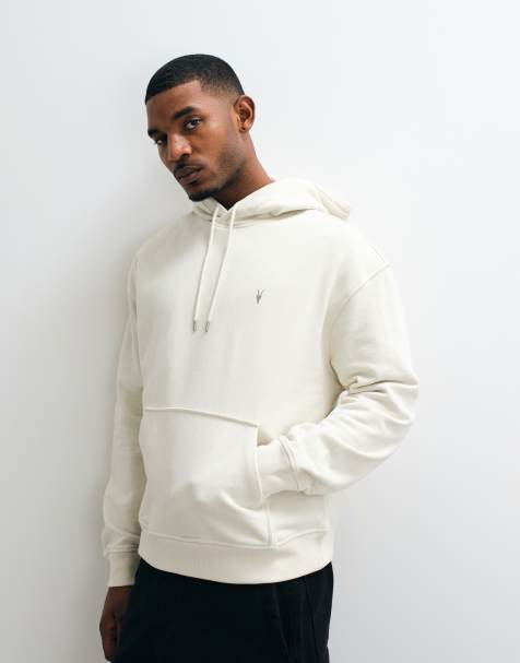 AllSaints Asher Oth logga huvtröja i off white - view 1