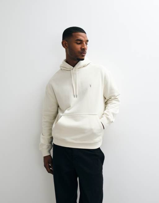 AllSaints Asher Oth logo hoodie in off white, 4 of 5