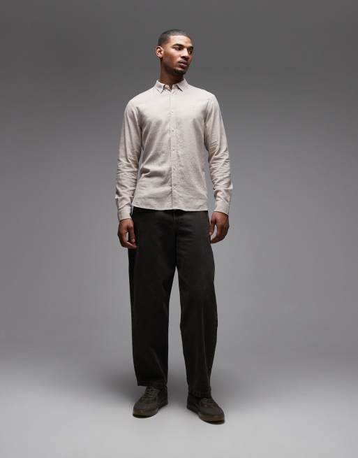 AllSaints Ashi long sleeve shirt in sand, 2 of 5