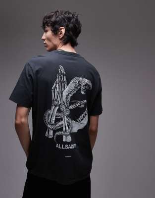 Allsaints Asp Back Graphic T-shirt In Black