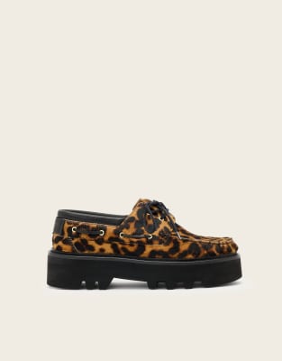  Asstha leopard fur boat shoe in multi