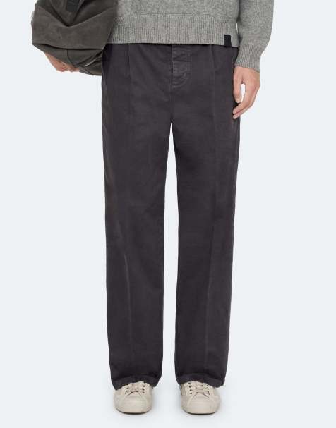 AllSaints Aston chino large en noir anthracite - view 1