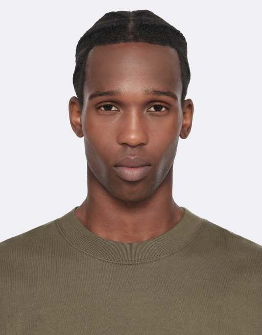 AllSaints Aston de cuello redondo en caqui lavado, 4 de 7