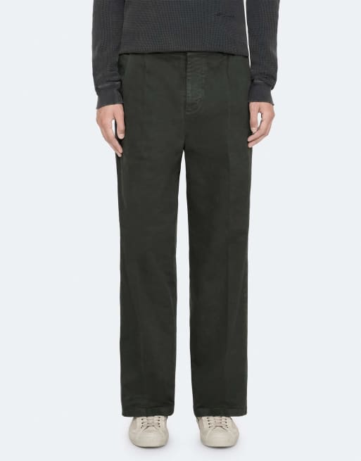 AllSaints Aston weite Chino in Flaschengrün, 4 von 6