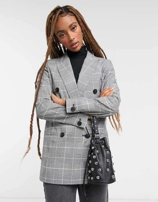 Blazer a carreaux discount gris