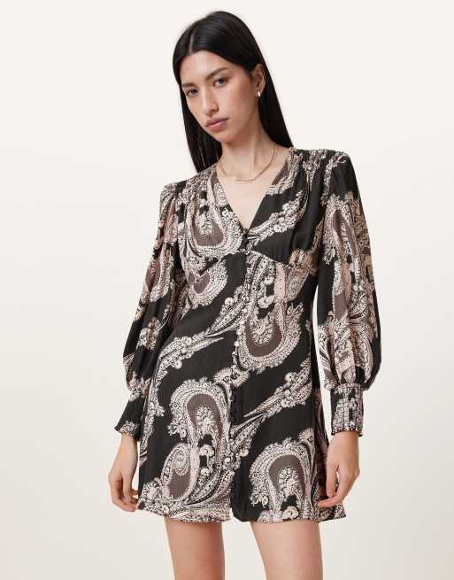 AllSaints - Auden - Jurk in lita zwart