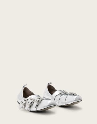 AllSaints - Aurora - Schuhe in Metallic-Silber-Grau