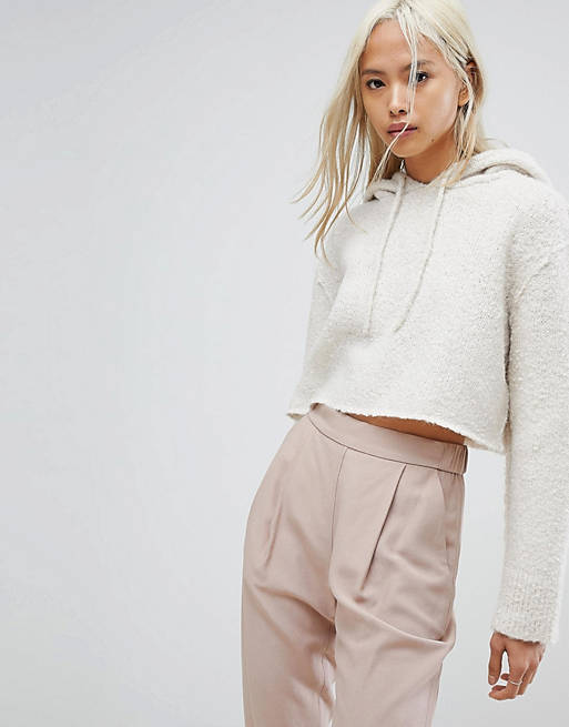 AllSaints Ava Fluffy Cropped Hoodie | ASOS
