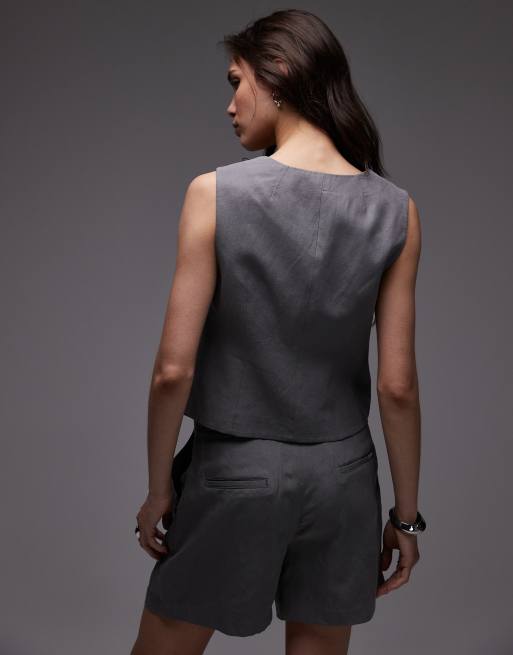 Allsaints averie lin vest in gray ASOS