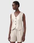 [AllSaints] AllSaints Averie metallic tailored waistcoat in silver grey 14 Silver grey