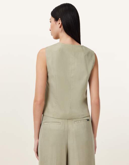 Veste Sans Manches AllSaints En Vert - Taille UK 10, état Très Bon