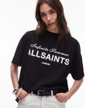 オールセインツ AllSaints Biggy Aster Sweat レディース Sweaters Black AllSaints Biggy Aster tonal logo sweatshirt in black | ASOS