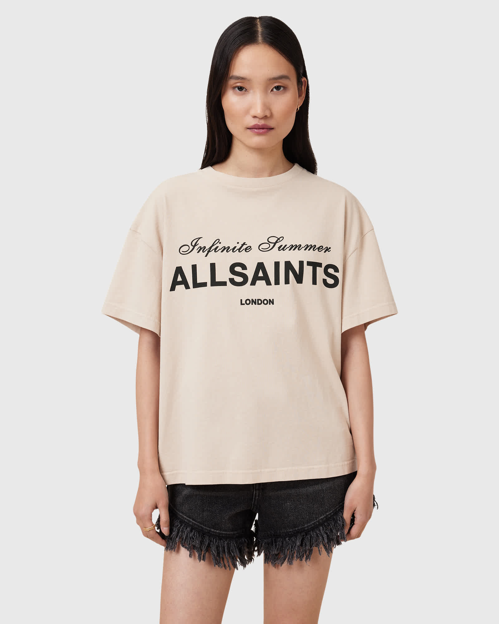 Футболка Allsaints avri в цементно-сером цвете
