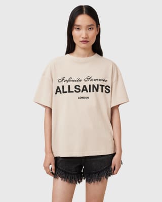 AllSaints Avri tee in cement grey - view 1