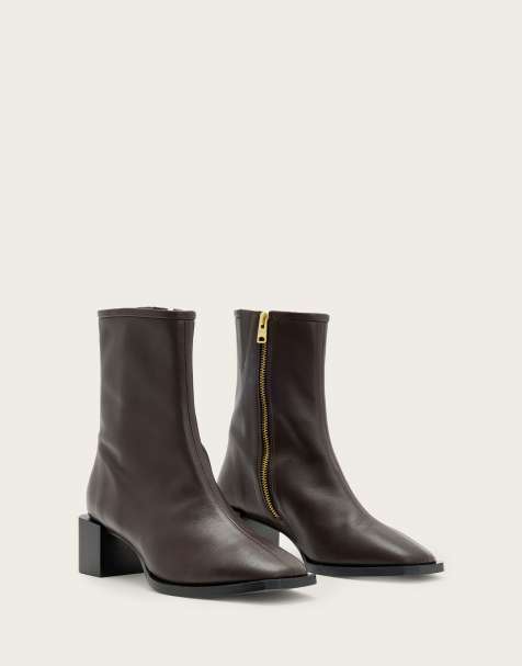 AllSaints – Avril – Stiefel in Braun - view 1