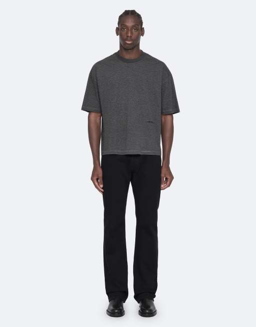 AllSaints Axel Kurzarm-Rundhalsshirt in Grau/Weiß, 4 von 6