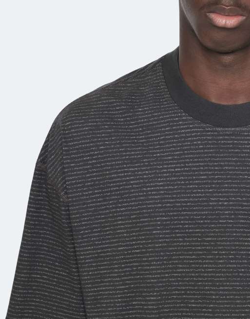 AllSaints Axel Kurzarm-Rundhalsshirt in Grau/Weiß, 5 von 6
