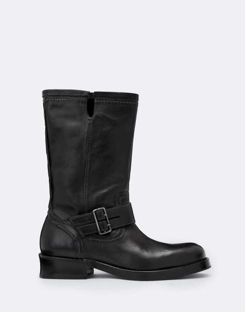 AllSaints Bailey biker in zwart/grijs - view 1
