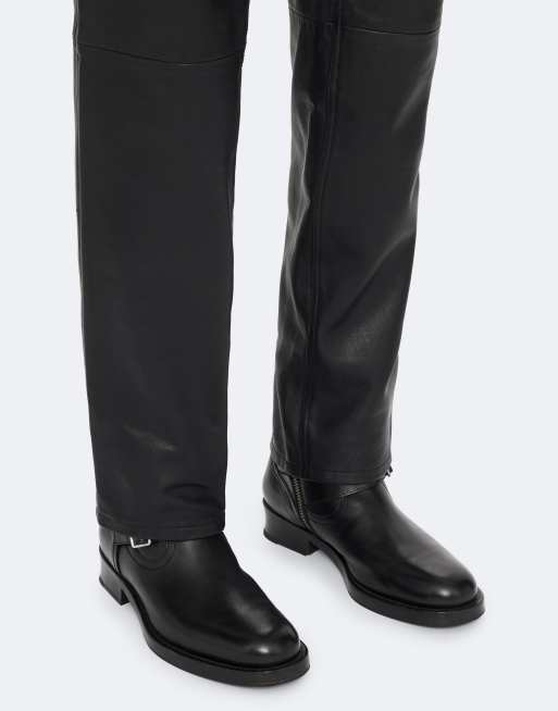 AllSaints Bailey leather buckle boots in black, 2 of 5