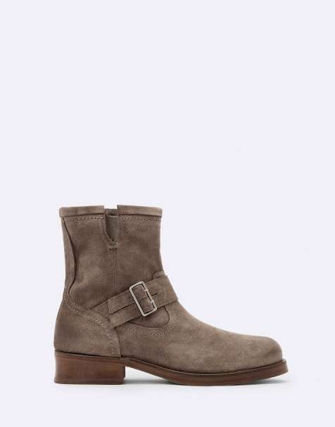 AllSaints Bailey Stiefel aus Wildleder in Karoo-Braun - view 1