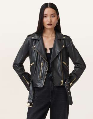 AllSaints - Balfern - Bikerjacke in Schwarz